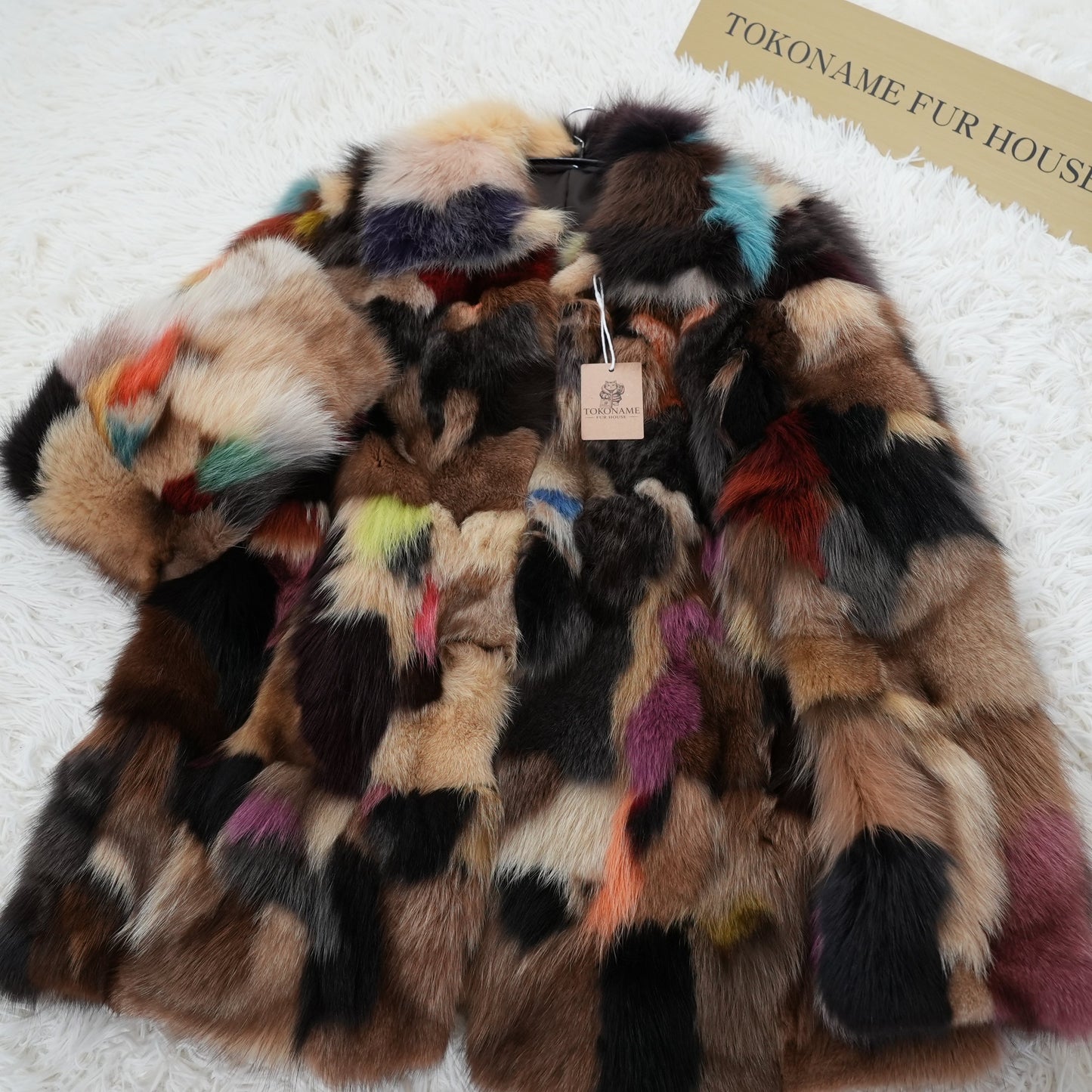 Blue Fox  Multi Color Coat Vintage Fur Japan