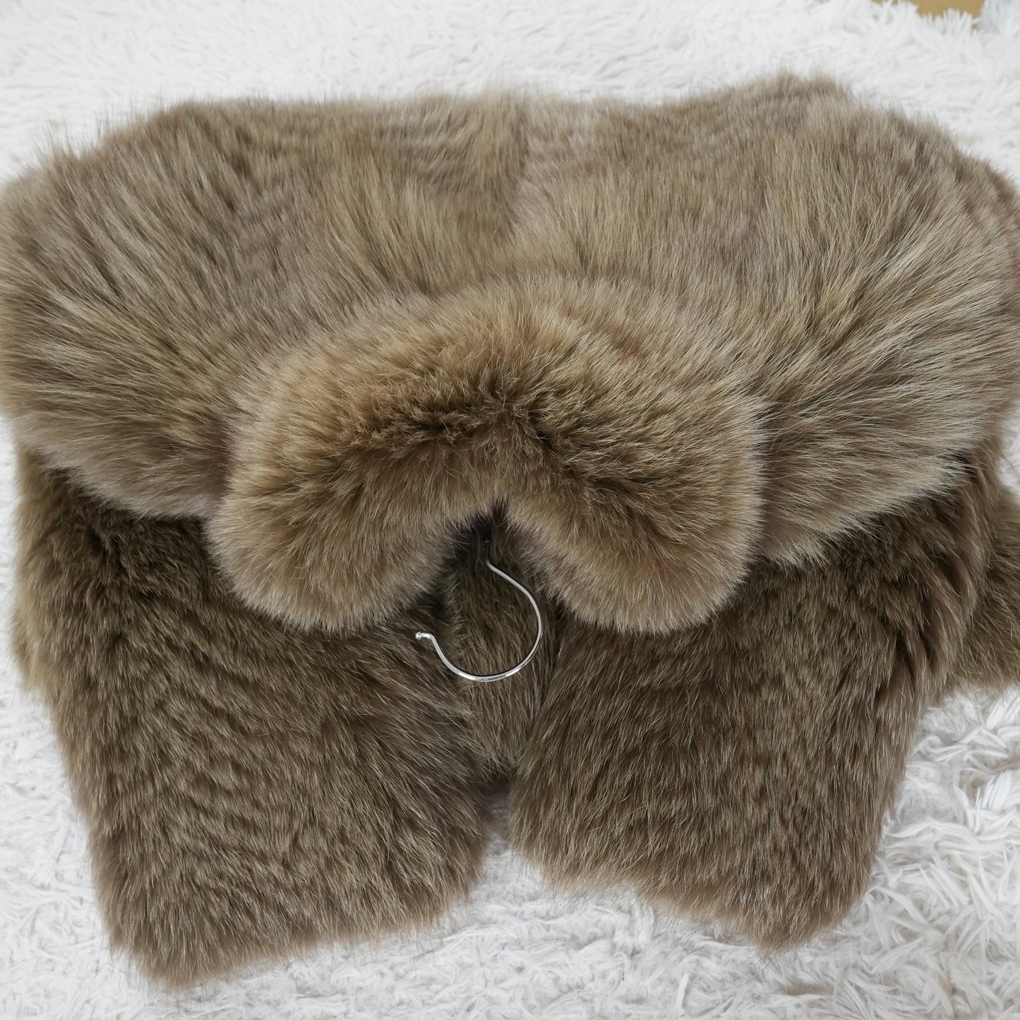 Ash Green Dyed Fox Fur Coat - Genuine Vintage Fur From Japan