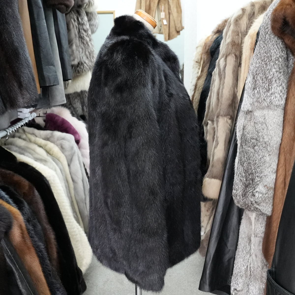 Dark Mink Fur Coat - Genuine Vintage Fur From Japan