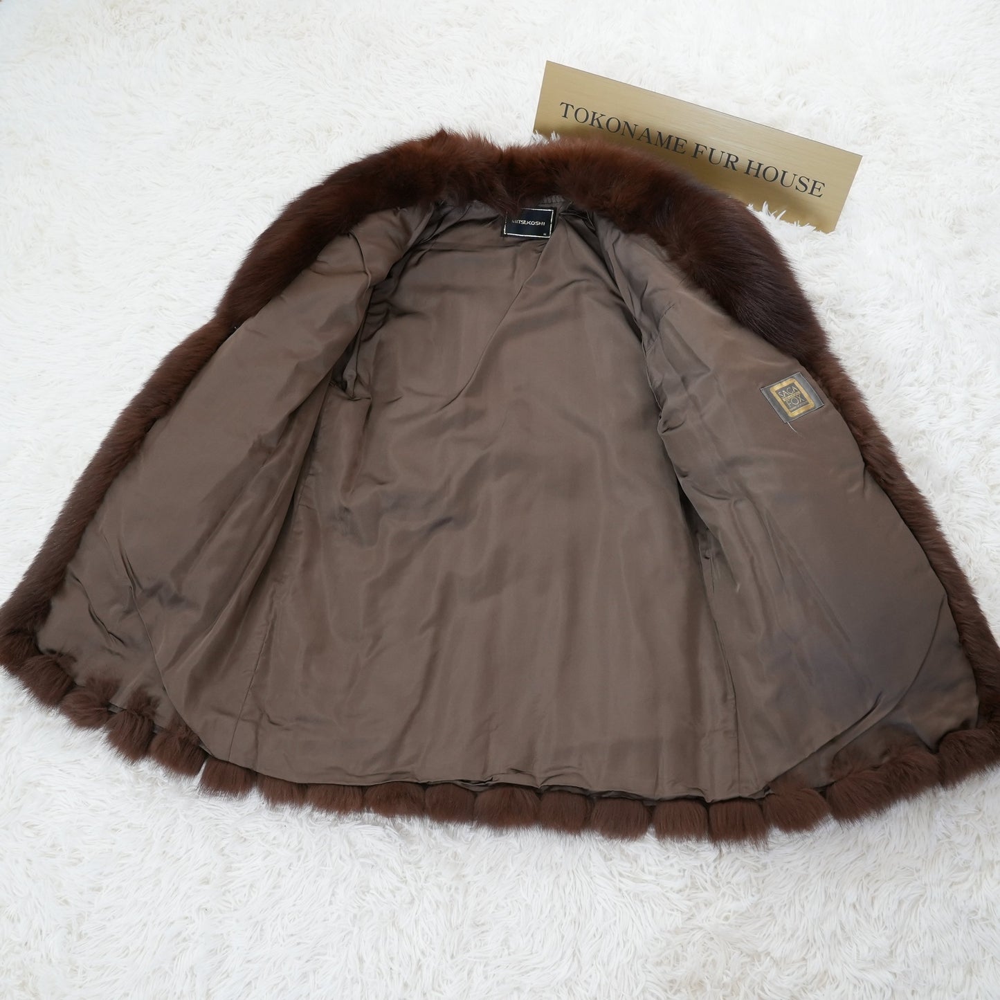 Brown Dyd Fox Coat - SAGA FOX Genuine Vintage Fur Japan