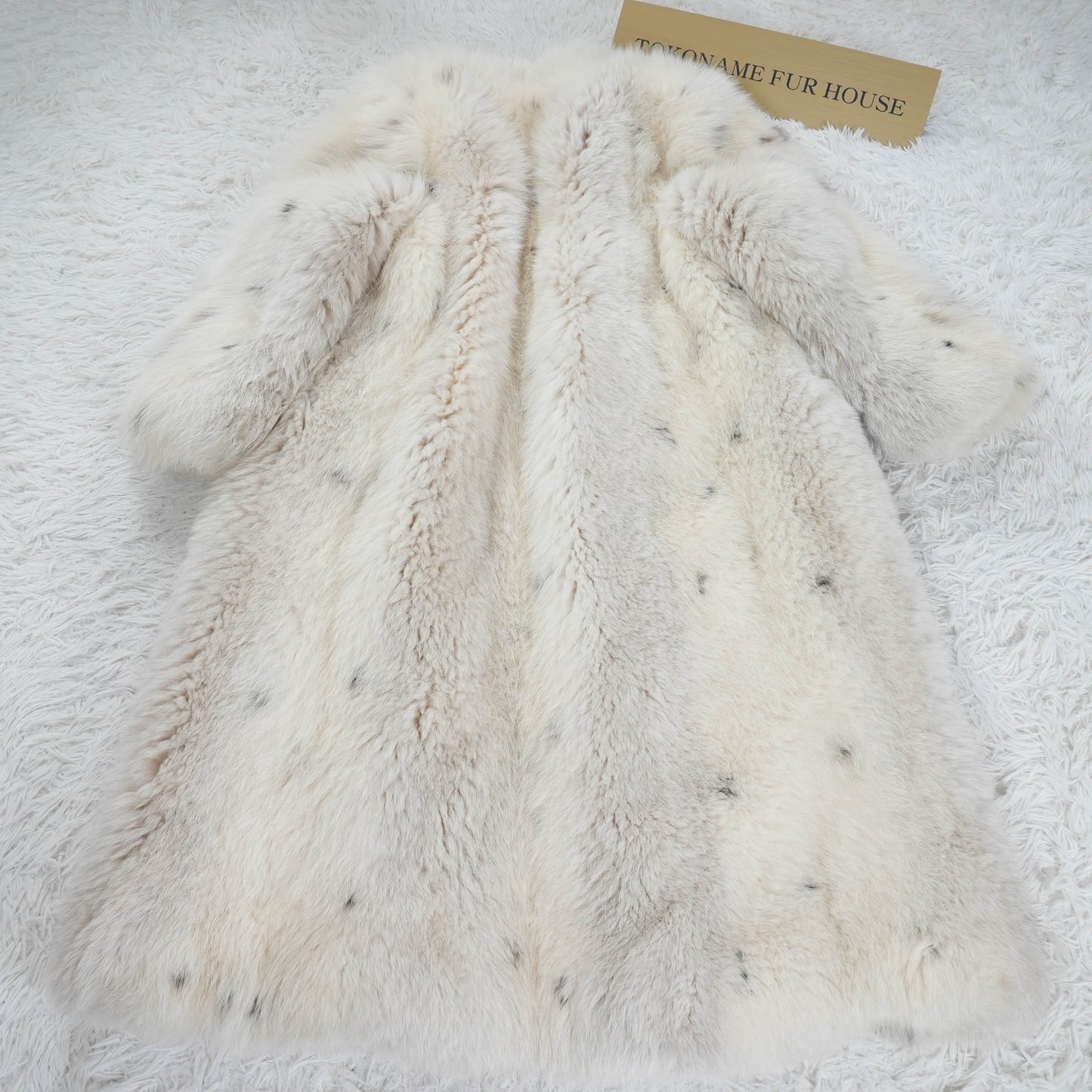 Lynx Dyed Shadow Fox Very Long Coat Soft & Fluffy - Genuine Vintage Fur From Japan