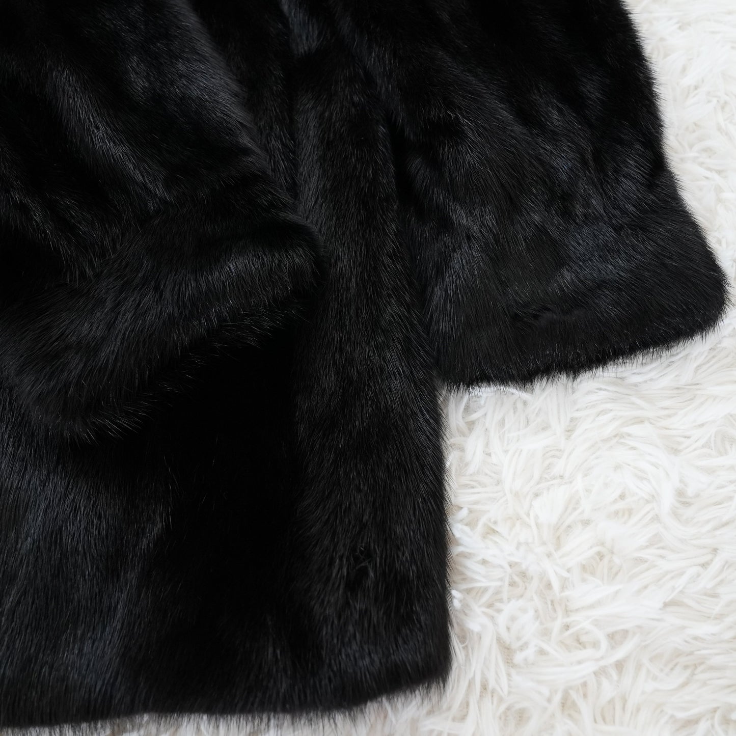 Dark Mink Coat Genuine Vintage Fur Japan