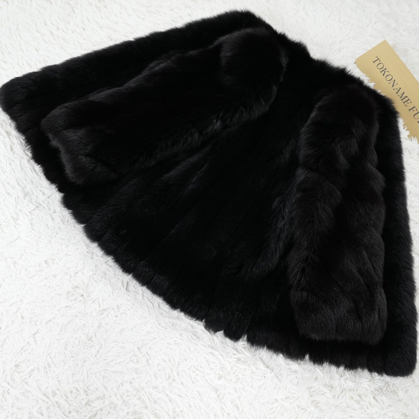 Black Dyed Fox Fur Coat EMBA - Genuine Vintage Fur From Japan