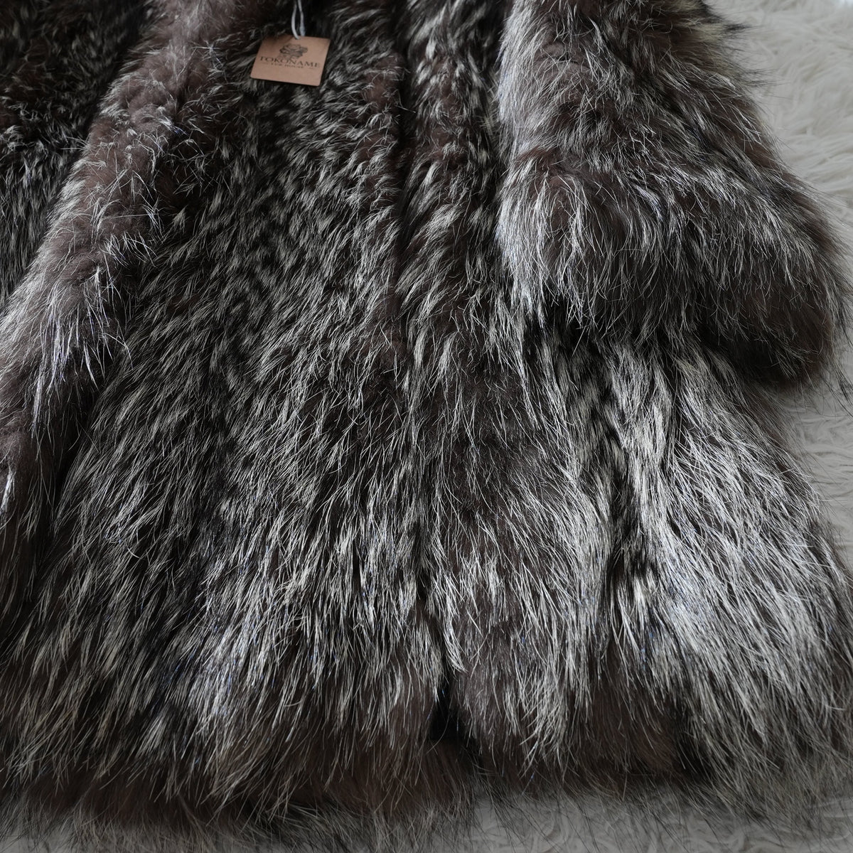 Nordic Silver Fox Fur Coat EMBA - Genuine Vintage Fur From Japan