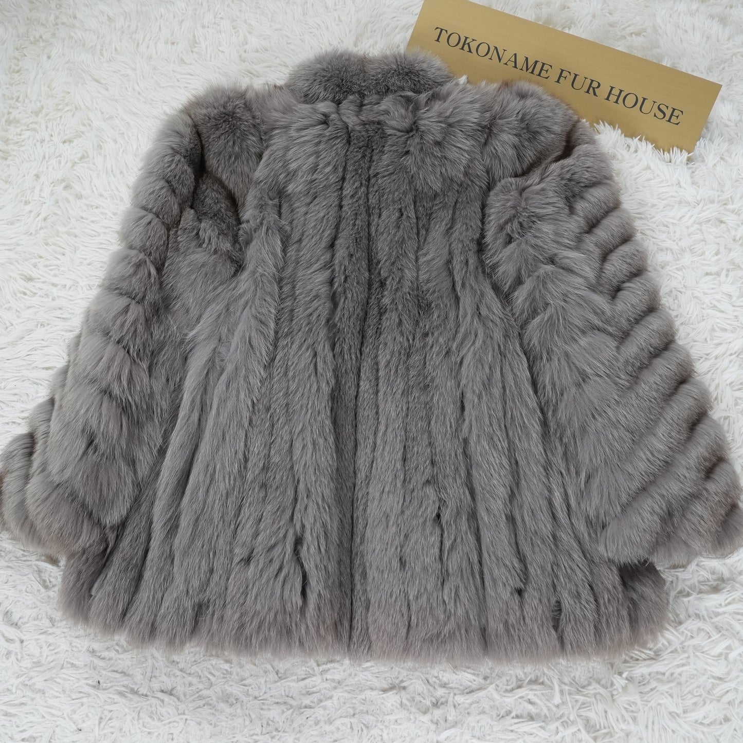 Gray Dyed Fox Fur Coat - Genuine Vintage Fur From Japan