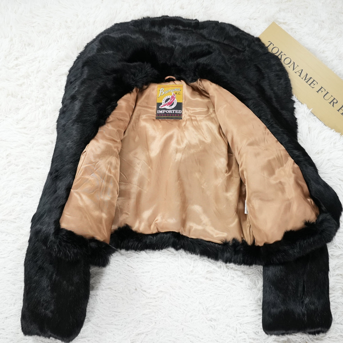 Rabbit Fur Jacket Black Dyed - Genuine Vintage Fur Japan