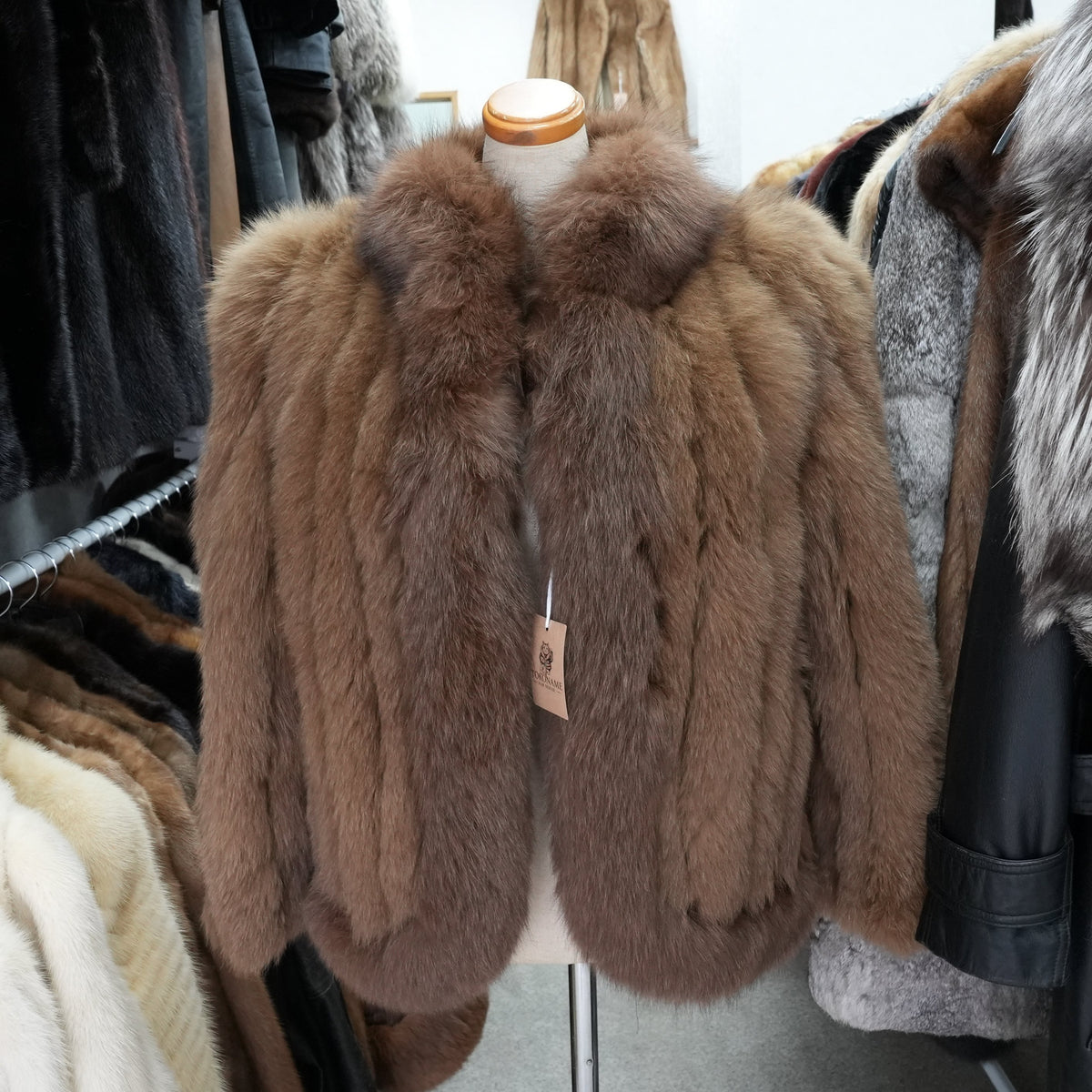 Brown Dyed Fox Fur Coat - Genuine Vintage Fur From Japan