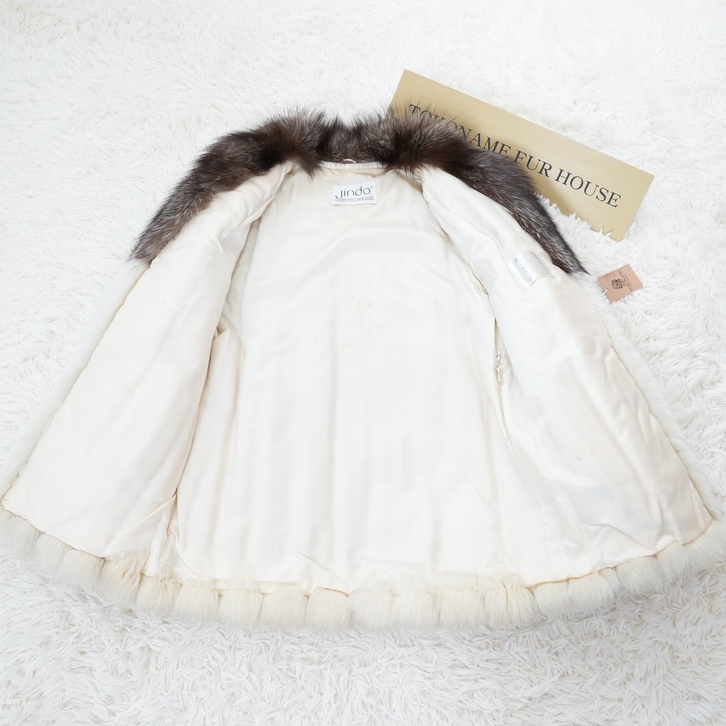 Silver Fox Design Coat Genuine Vintage Fur Japan