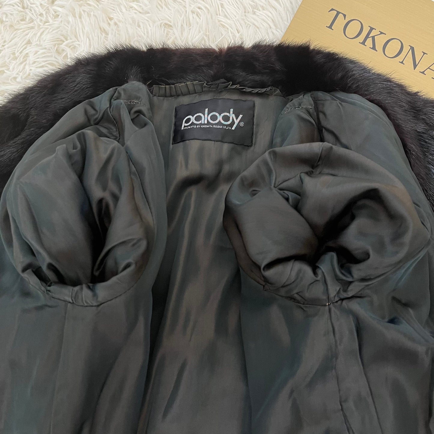 Dark Mink Jacket Stripe Cutting Vintage Fur Japan