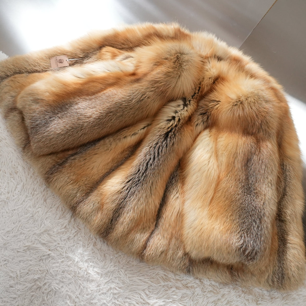 Golden Island Fox Fur Coat Very Soft and Fluffy - Genuine Vintage Fur From Japan