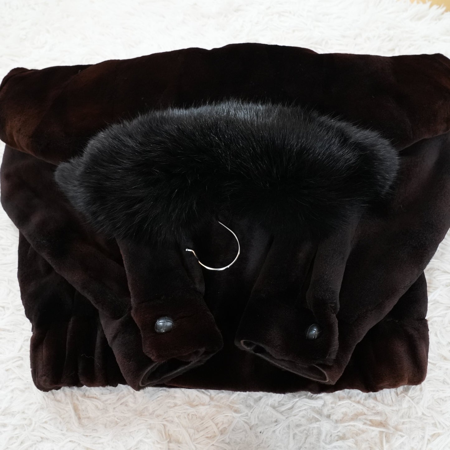 Men Shaved Mink and Fox Fur Trim Jacket - Genuine Vintage Fur From Japan