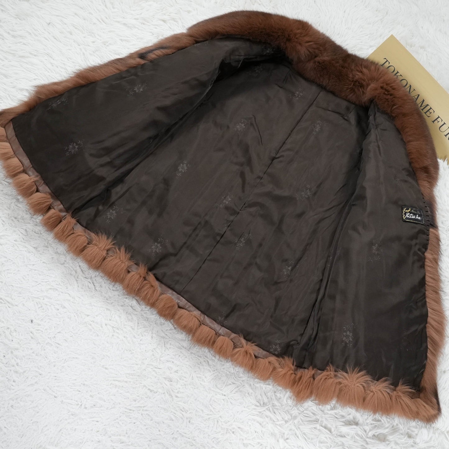Brown Dyed Fox Fur Coat Soft & Fluffy - Genuine Vintage Fur From Japan