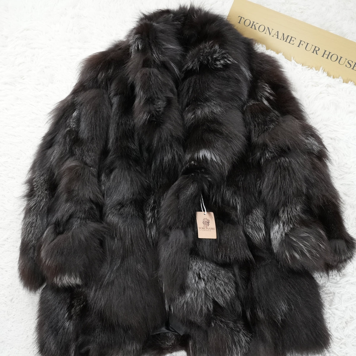 Dark Brown Dyed Silver Fox Fur Coat Italiya - Genuine Vintage Fur From Japan