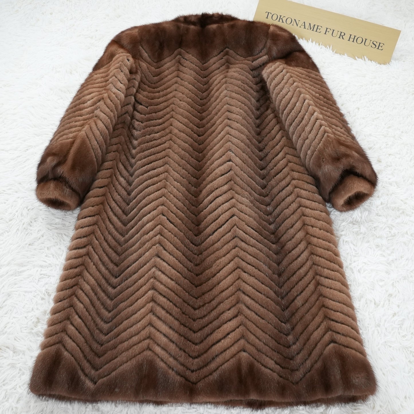 Demi Buff Mink Long Coat ZigZag Cutting - Genuine Vintage Fur From Japan