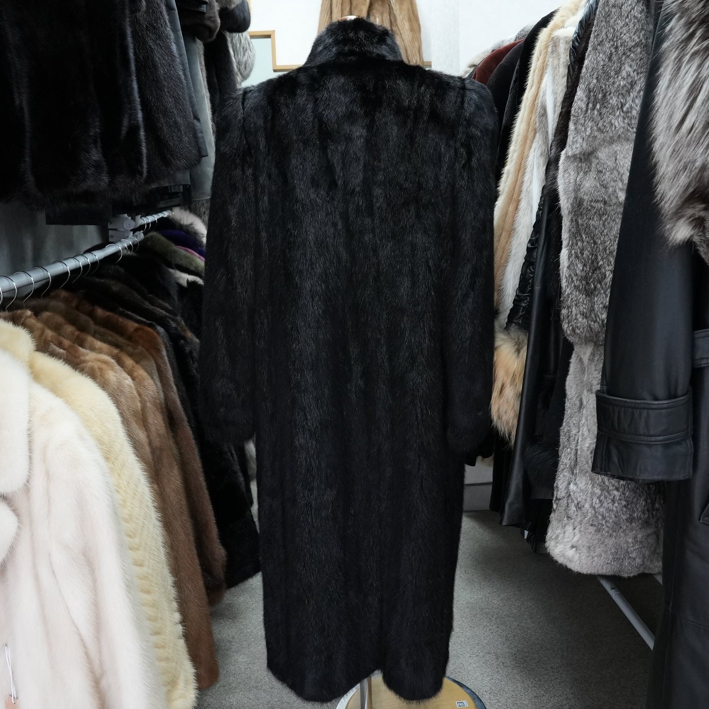 Black Mink Long Coat - Genuine Vintage Fur From Japan
