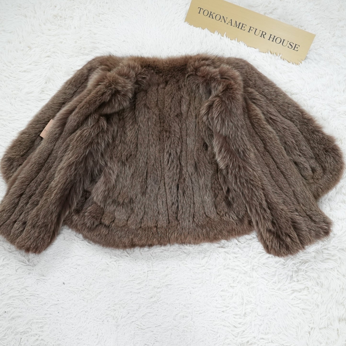 Brown Dyed Fox Fur crop Jacket - Genuine Vintage Fur From Japan