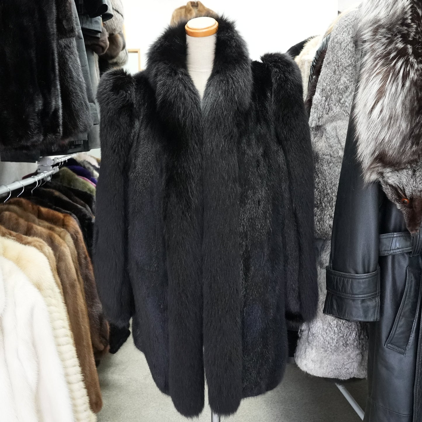 SAGA MINK & Fox Design Coat - Genuine Vintage Fur From Japan
