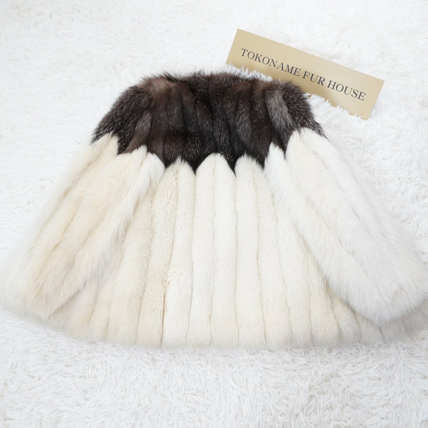 Silver Fox Design Coat Genuine Vintage Fur Japan