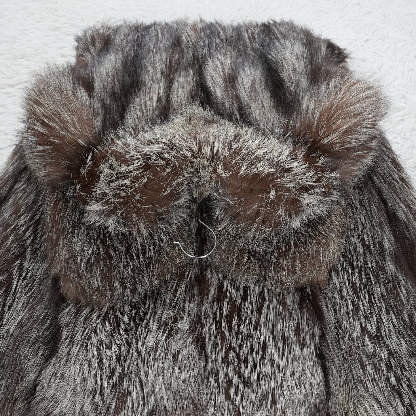 Silver Fox Long Coat - Genuine Vintage Fur From Japan