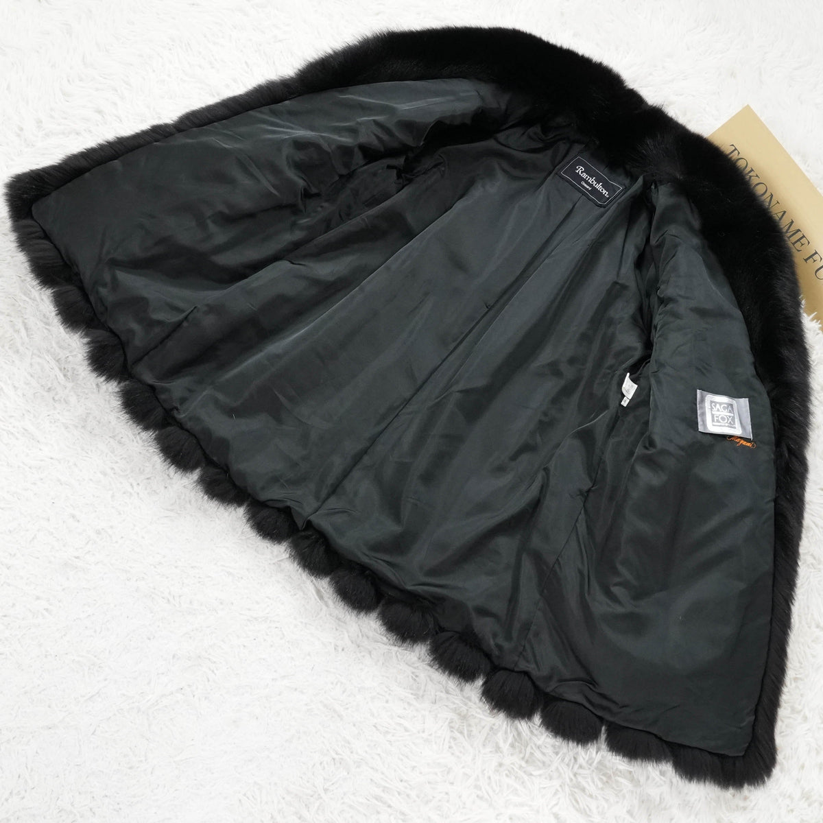 Black Dyed SAGA FOX Coat - Genuine Vintage Fur From Japan