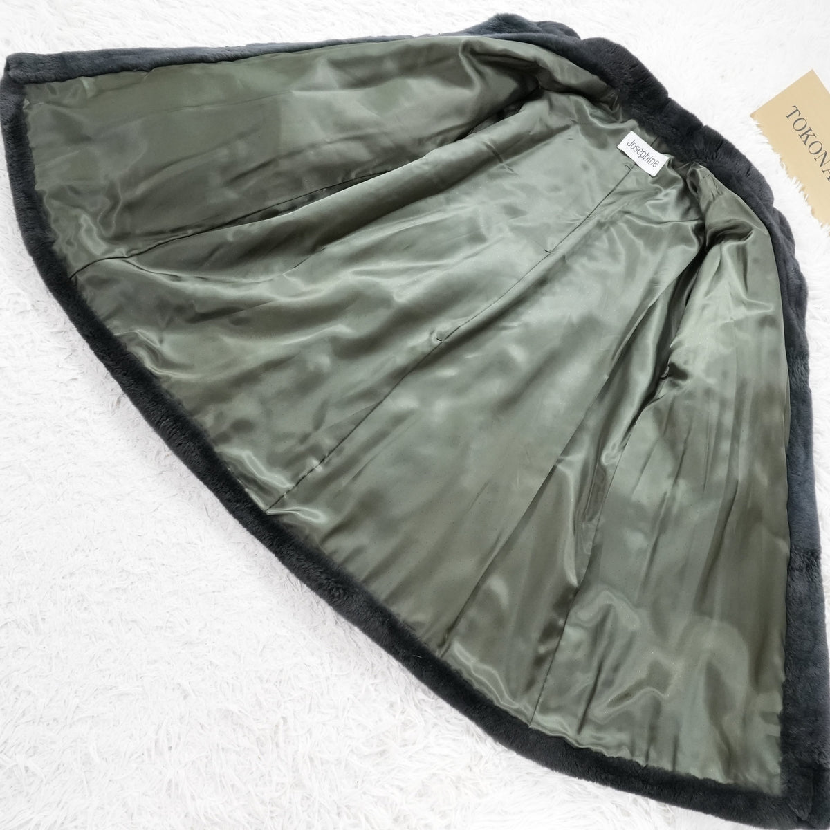Nutria Green Dyed FUr COat Josephine - Genuine Vintage Fur From Japan