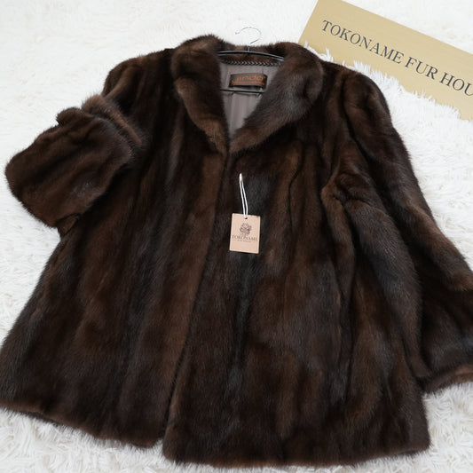 Dark Mink Fur Jacket - SAGA MINK