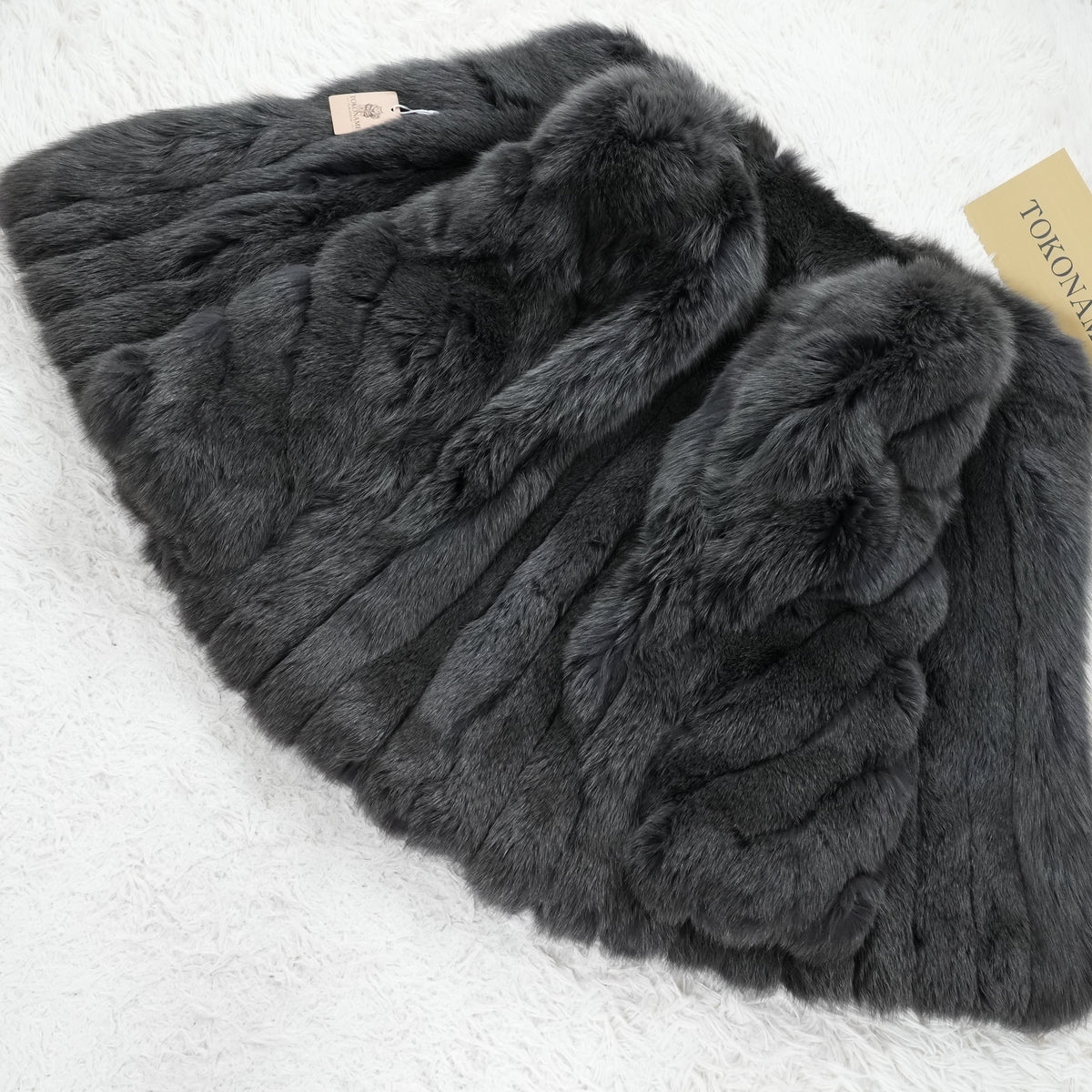 Gray Dyed Fox Fur Coat Moonbat - Genuine Vintage Fur From Japan