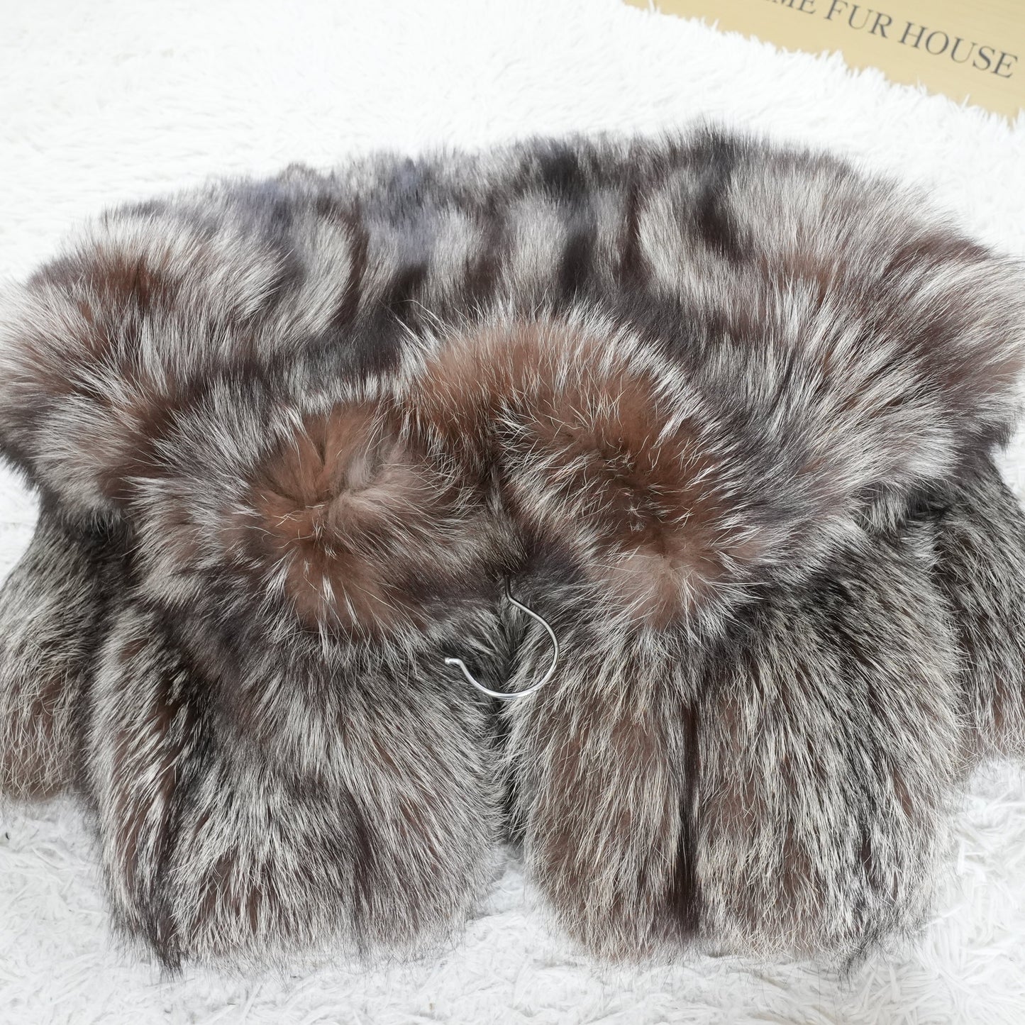 Silver Fox Coat PARTINA - Genuine Vintage Fur From Japan