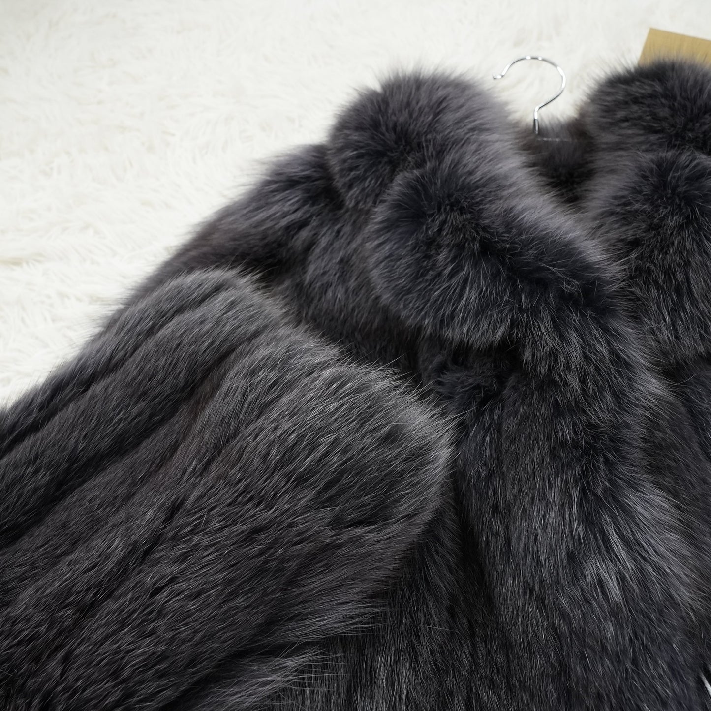Gray Dyed SAGA FOX Fur Coat - Genuine Vintage Fur From Japan