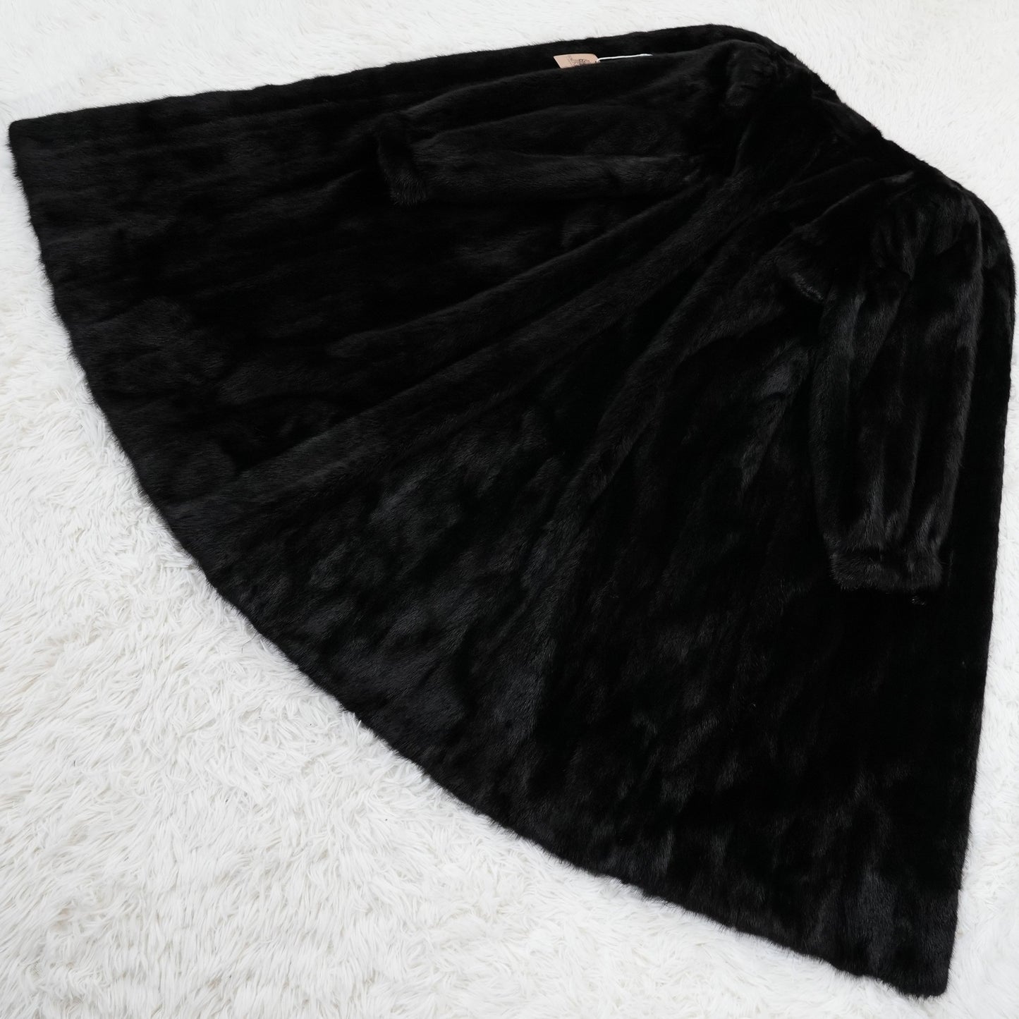 Dark Mink Long Coat Soft and Grossy SAGA MINK Genuine Vintage Fur Japan