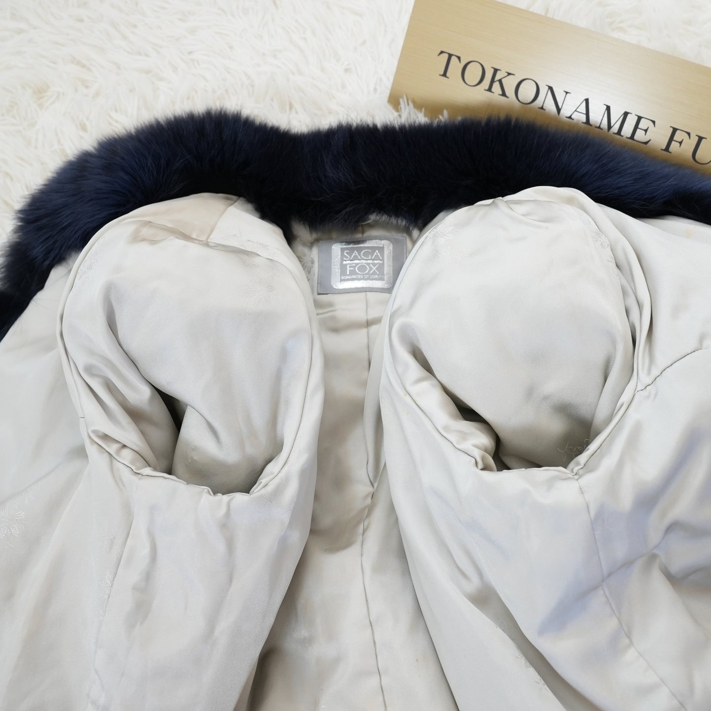 Navy Dye Fox Coat - Saga Fox Genuine Vintage Fur Japan