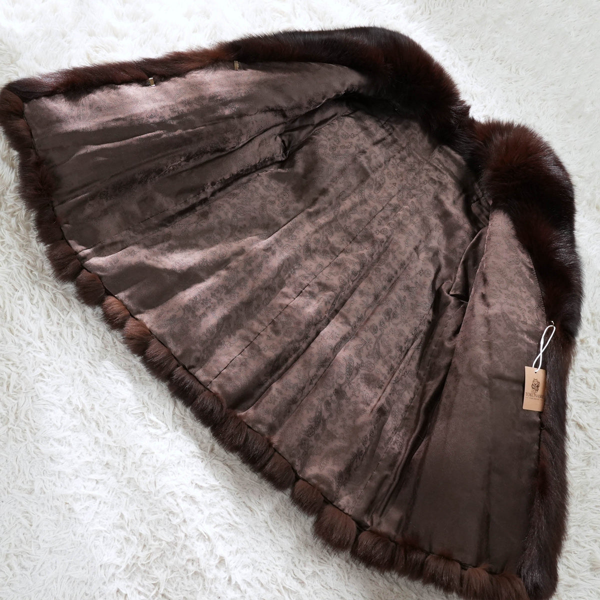 Dark Brown Dyed Fox Fur Coat Soft and Fluffy - Genuine Vintage Fur From Japan