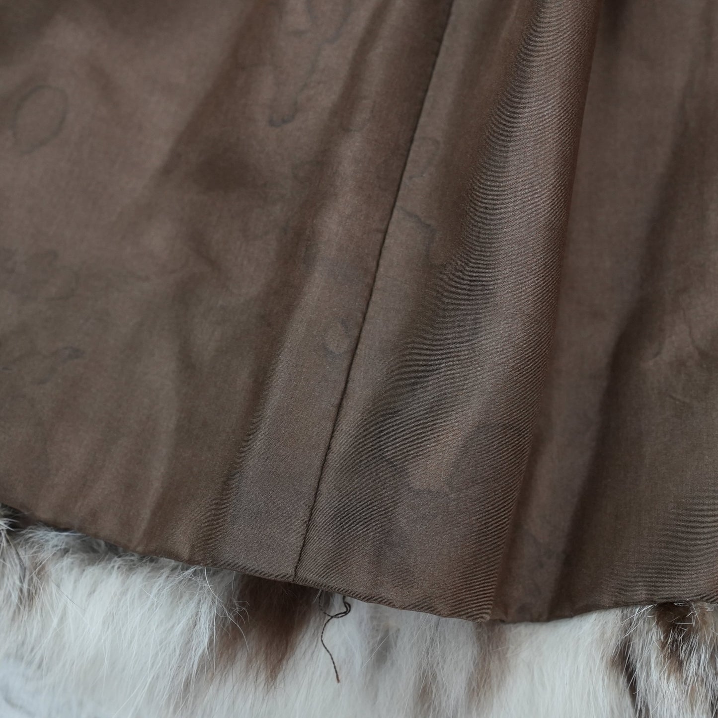 Lynx Fur Long Coat Roll Up Sleeve Calvin Klein - Genuine Vintage Fur From Japan