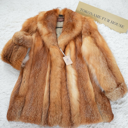 Red Fox Fur Coat Soft & Fluffy - Genuine Vintage Fur From Japan