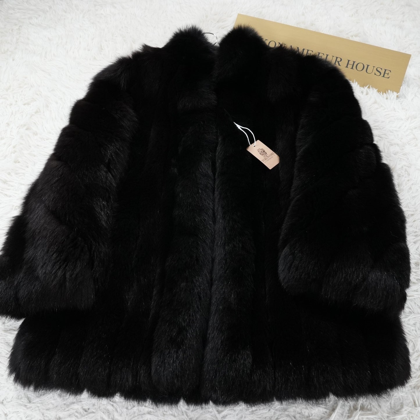 Black Dyed Fox Fur Coat EMBA - Genuine Vintage Fur From Japan