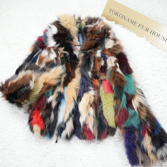 Mulch Color Dyed Fox Fur Jacket - Genuine Vintage Fur From Japan