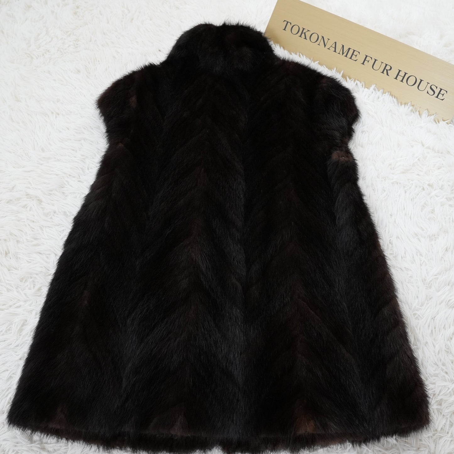 Dark Mink Vest Genuine Vintage Fur Japan