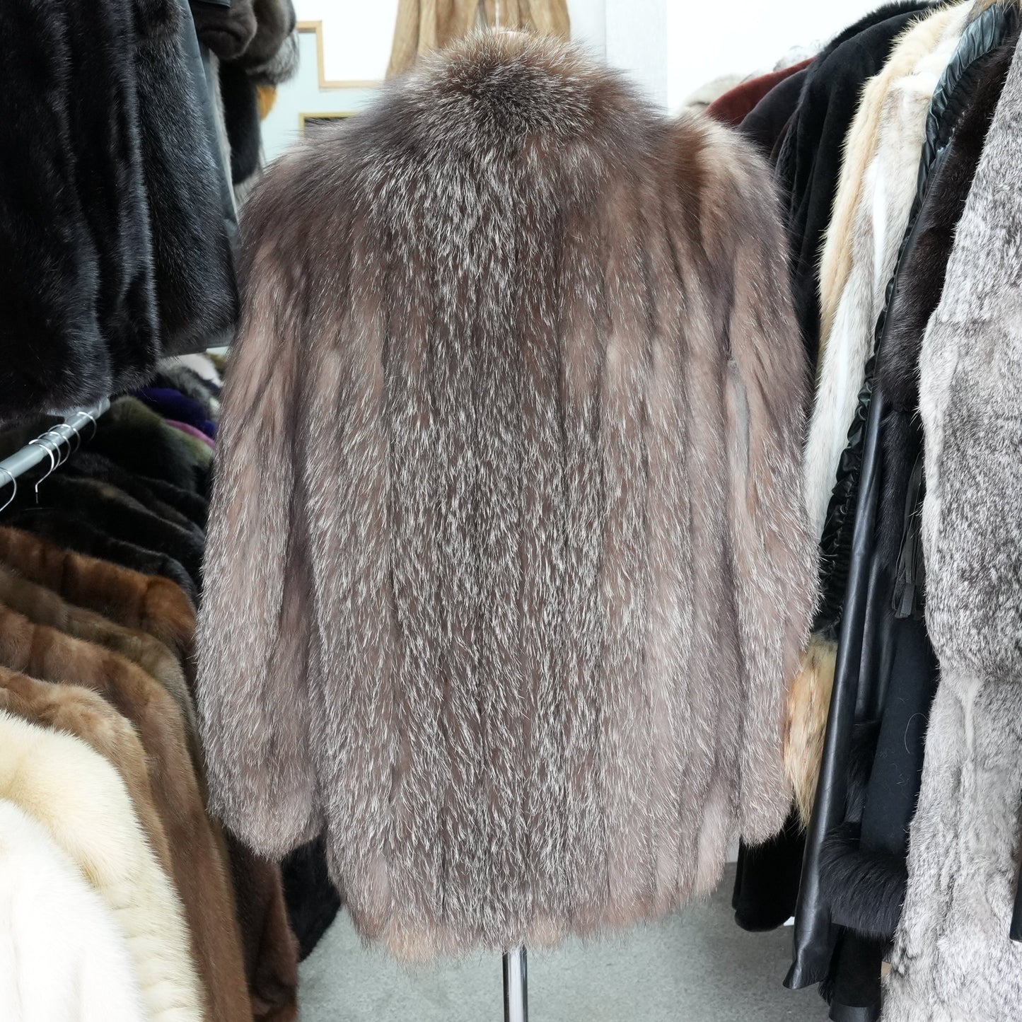 Blue Frost Fox Coat - Genuine Vintage Fur From Japan