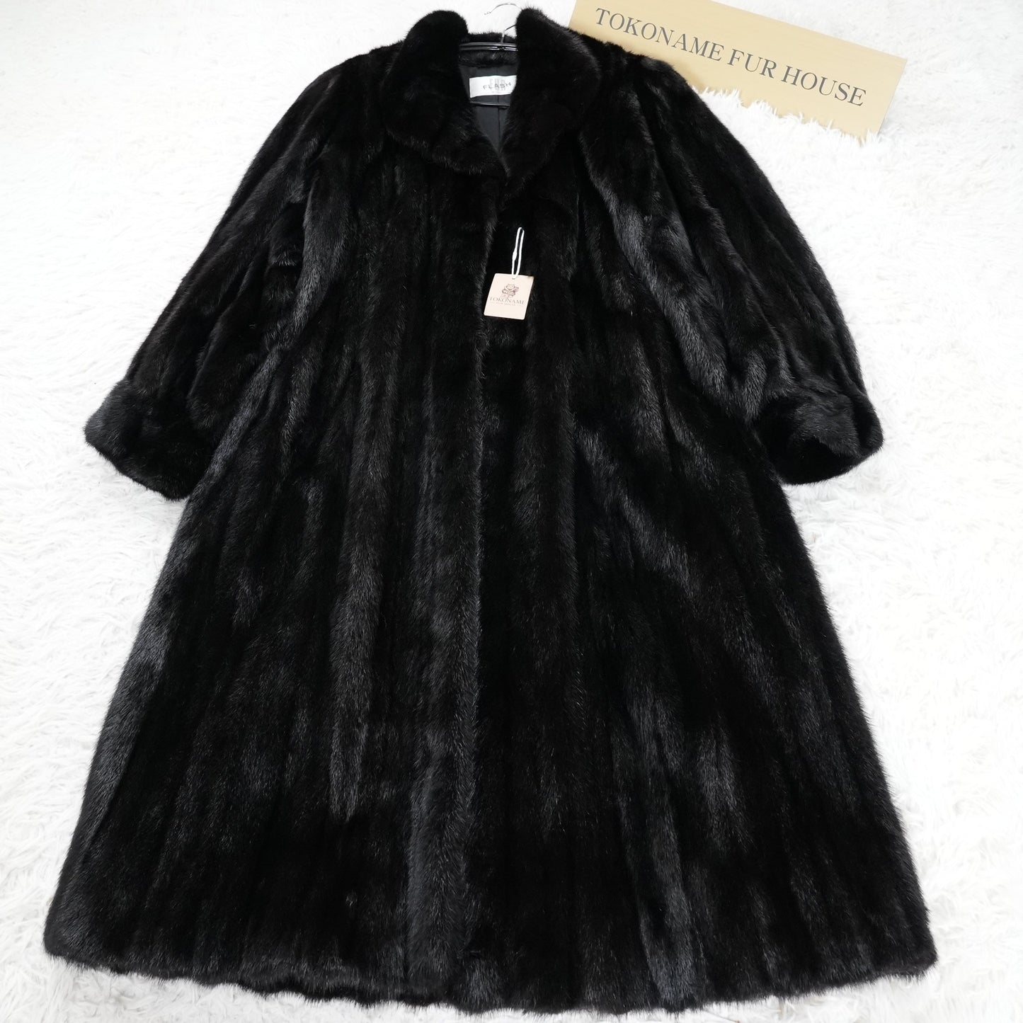 Dark Mink Long Coat glossy - Genuine Vintage Fur From Japan