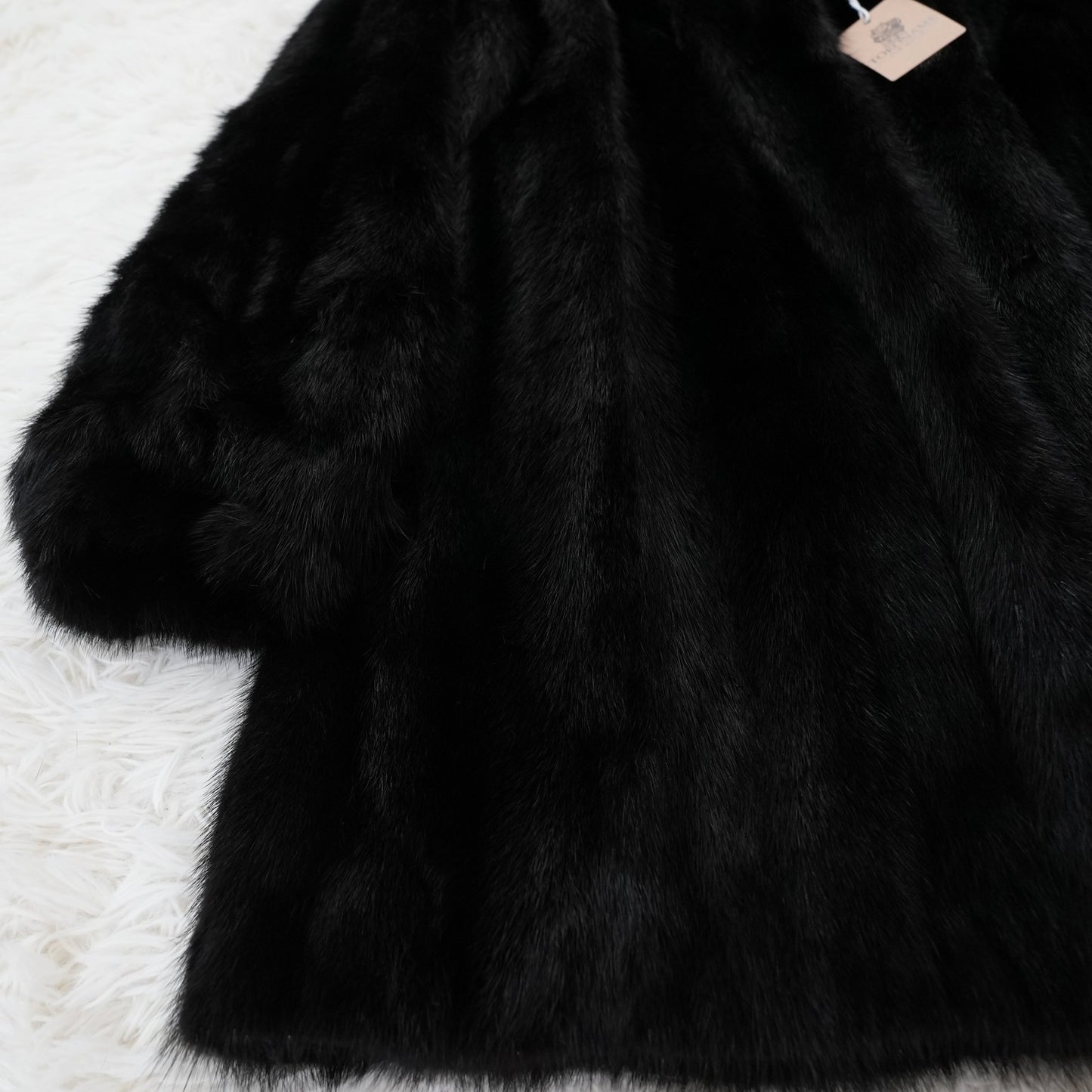 Black Mink Coat Genuine Vintage Fur Japan