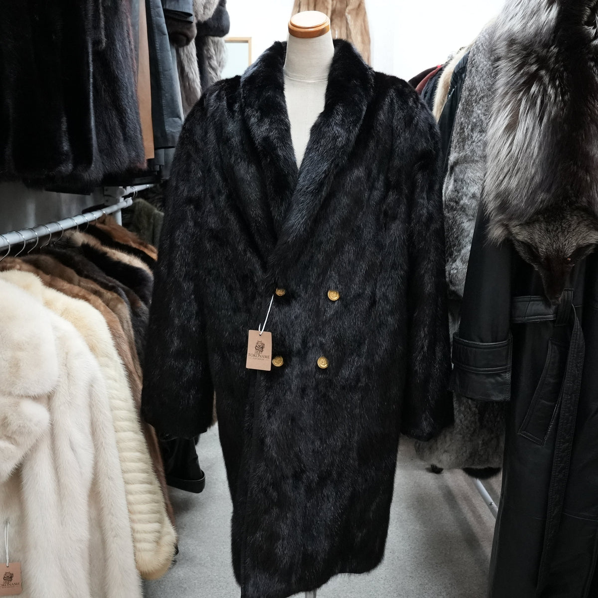 Men Reversible Mink and Lamb Leather Coat - Genuine Vintage Fur From Japan