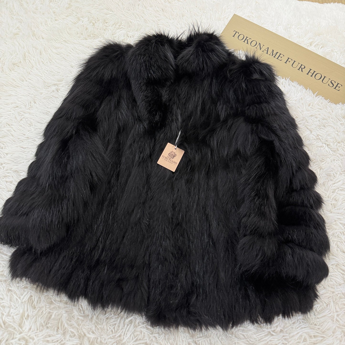 Blue Fox Black Dyed Coat Genuine Vintage Fur Japan