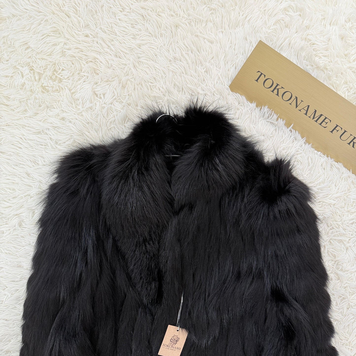Blue Fox Black Dyed Coat Genuine Vintage Fur Japan