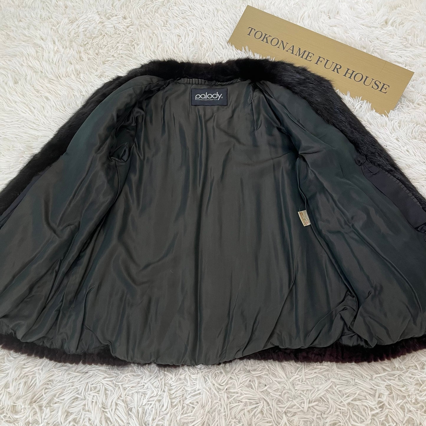 Dark Mink Jacket Stripe Cutting Vintage Fur Japan