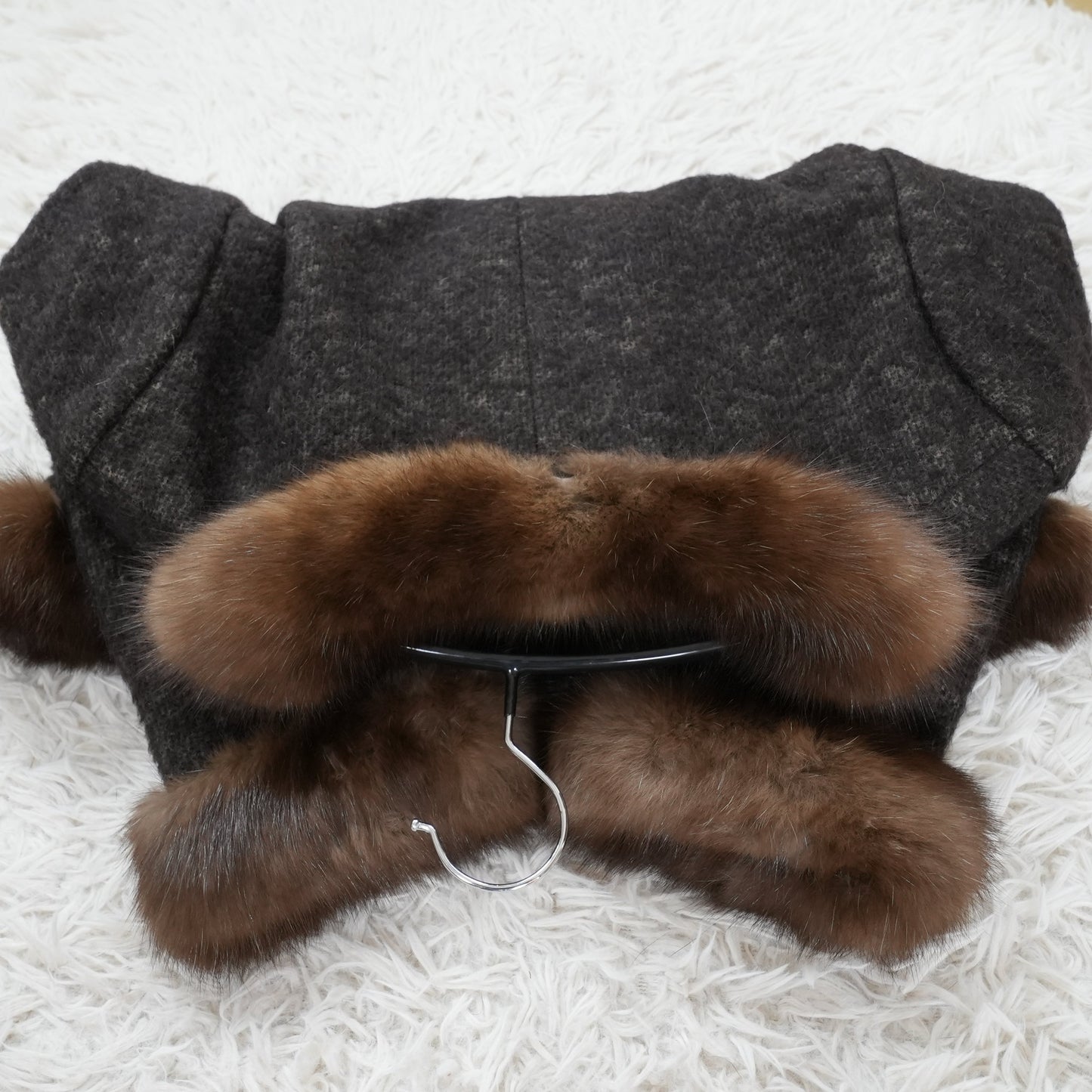 FOXEY Sable Fur Trim Angola Jacket - Genuine Vintage Fur From Japan