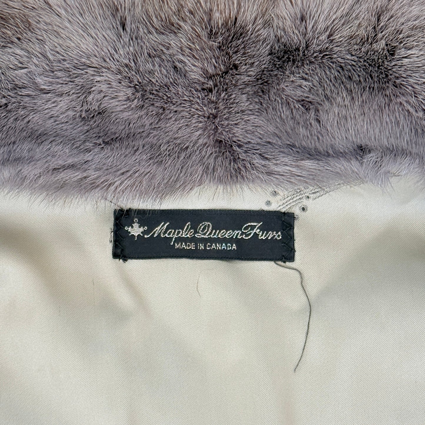 Silver Gray Dyed Cross Mink Fur Coat Genuine Vintage Fur Japan