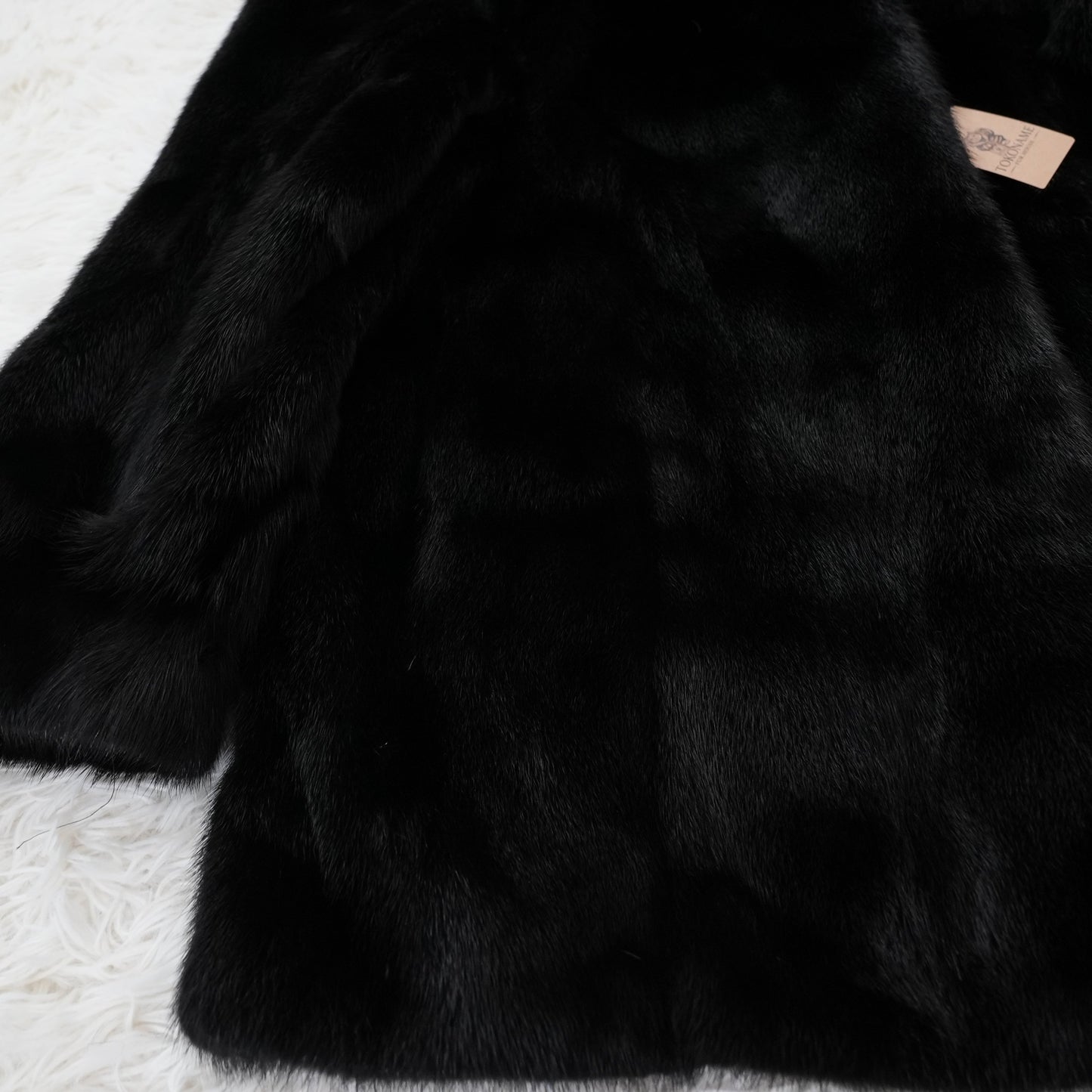 Black Mink Coat - SAGA MINK Soft and Glossy Genuine Vintage Fur Japan