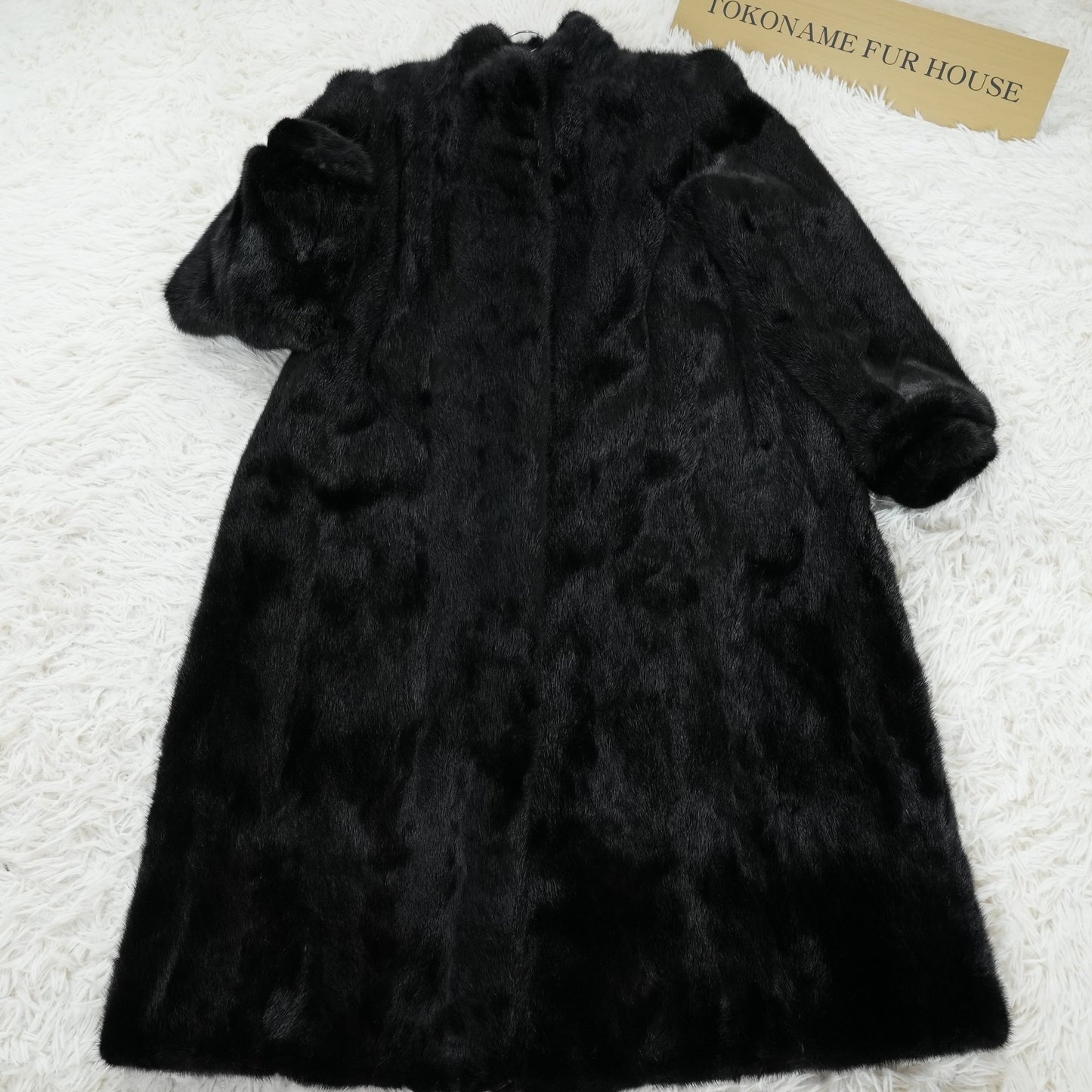 Black Mink Long Coat SAGA MINK - Genuine Vintage Fur From Japan