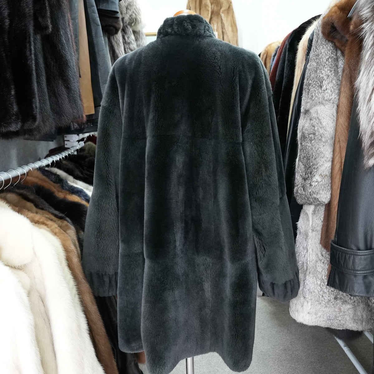 Nutria Green Dyed FUr COat Josephine - Genuine Vintage Fur From Japan