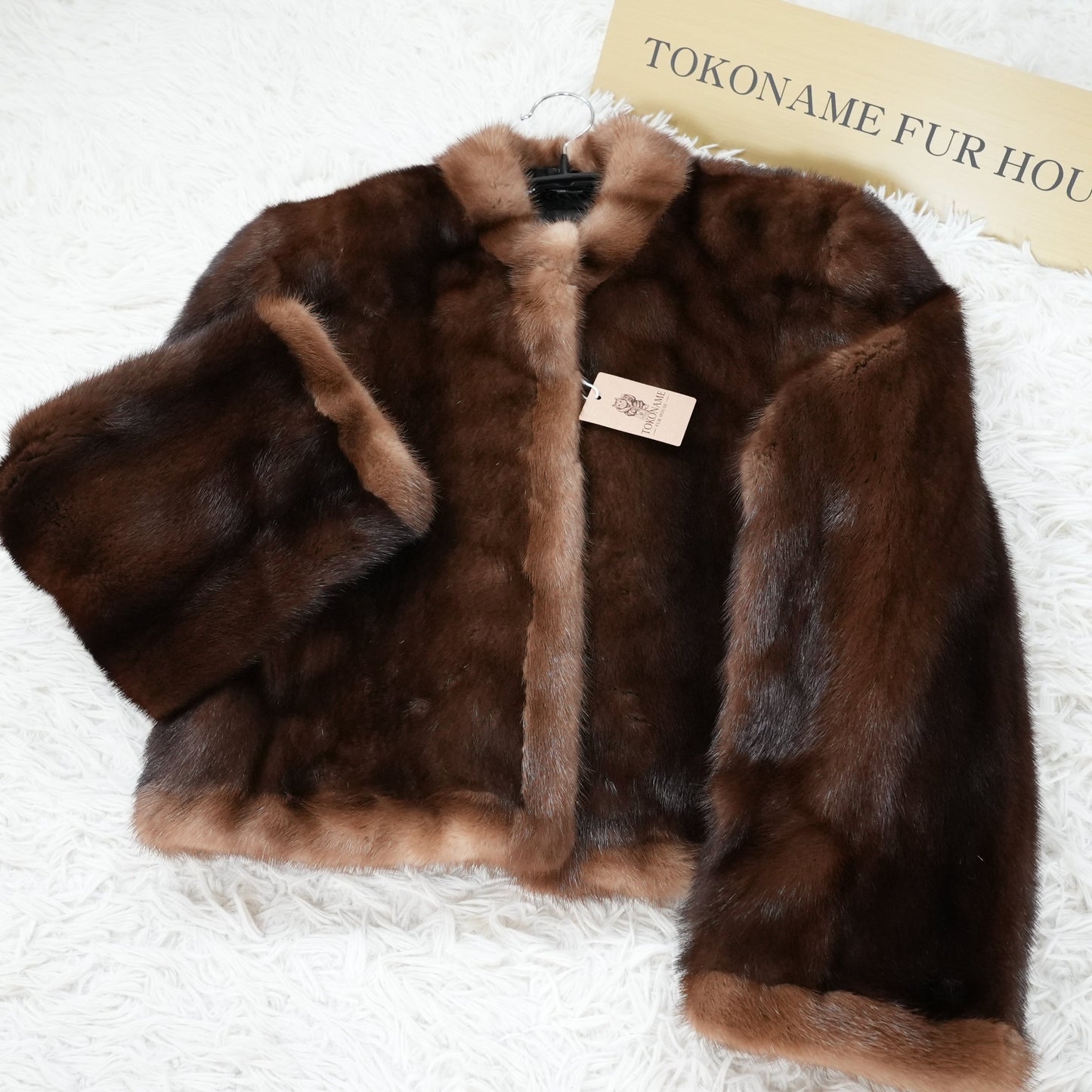 Dark Mink cropd Jacket SAGA MINK - Genuine Vintage Fur From Japan
